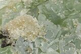 Green Cubic Fluorite Crystal Cluster w/ Gemmy Quartz - Morocco #219283-2